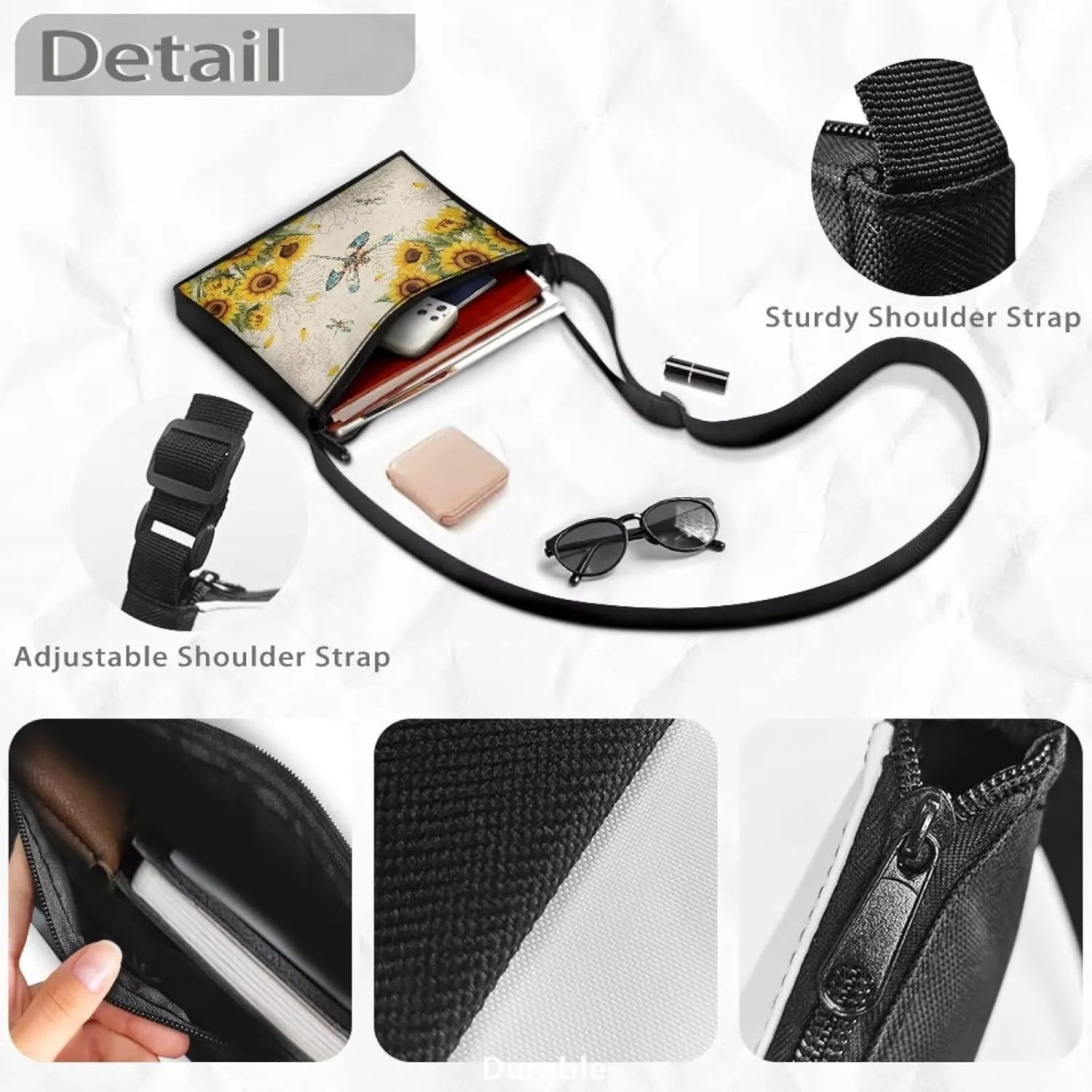 HUGS IDEA Messenger Bag for Women Crossbody Purse for Work Shoulder Handbags with Shoulder Strap