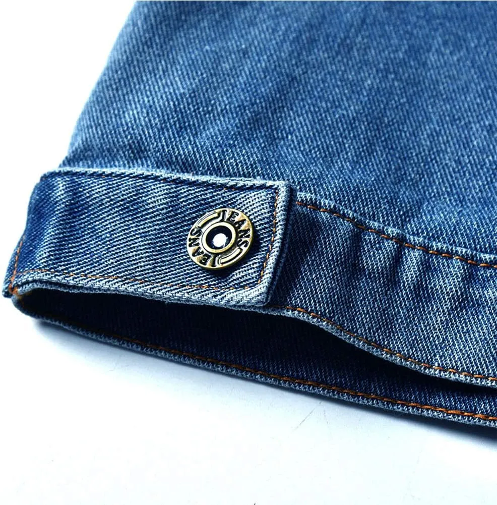 IDOPIP Toddler Kid Baby Boys Girls Denim Jacket Long Sleeve Button Down Jeans Coat Cowboy Overcoat Hoodie Casual Outwear