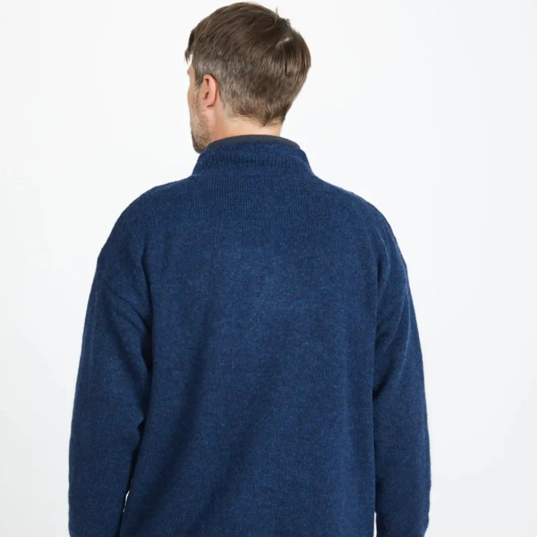Irish Aran Wool Sweater for Men, 100% Wool, Internal Lining, Full Zip