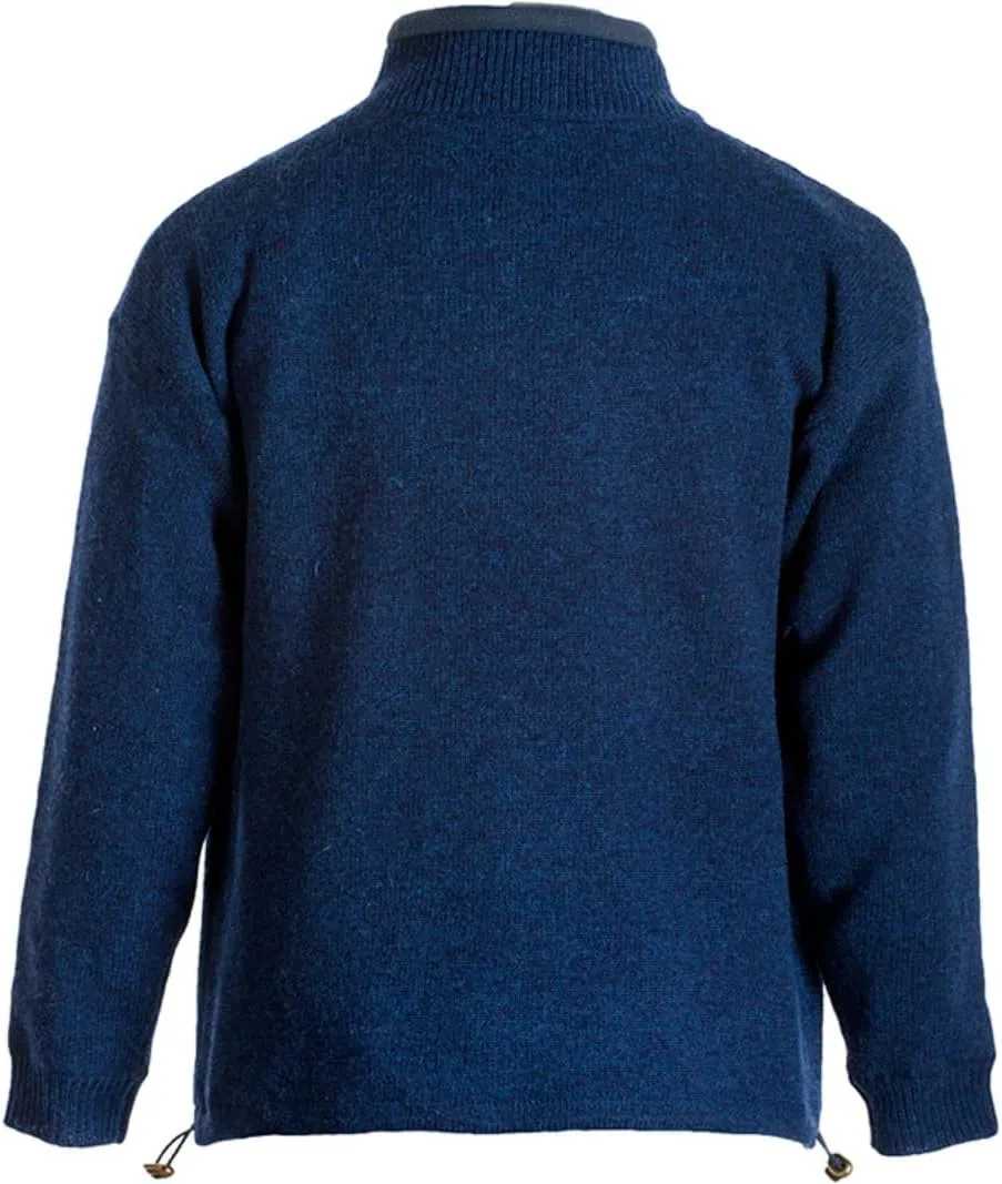 Irish Aran Wool Sweater for Men, 100% Wool, Internal Lining, Full Zip