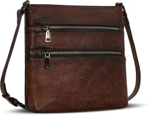 Iswee Crossbody Bags for Women Genuine Leather Handbag Cross Body Purses Bag with Multi-pockets