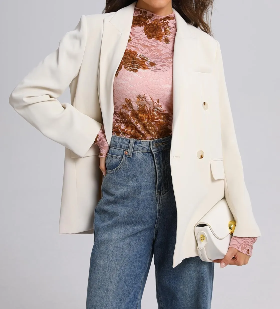 IWOLLENCE Women's Long Sleeve Mock Neck Lace Tops Sexy Floral Western See Through Blouse Sheer Mesh Shirts Party Clubwear