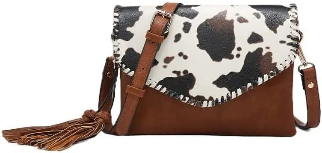 JEN & CO. Sloane Crossbody - Vegan Leather Clutch Purse for Women, Adjustable Strap, Decorative Tassel Purses