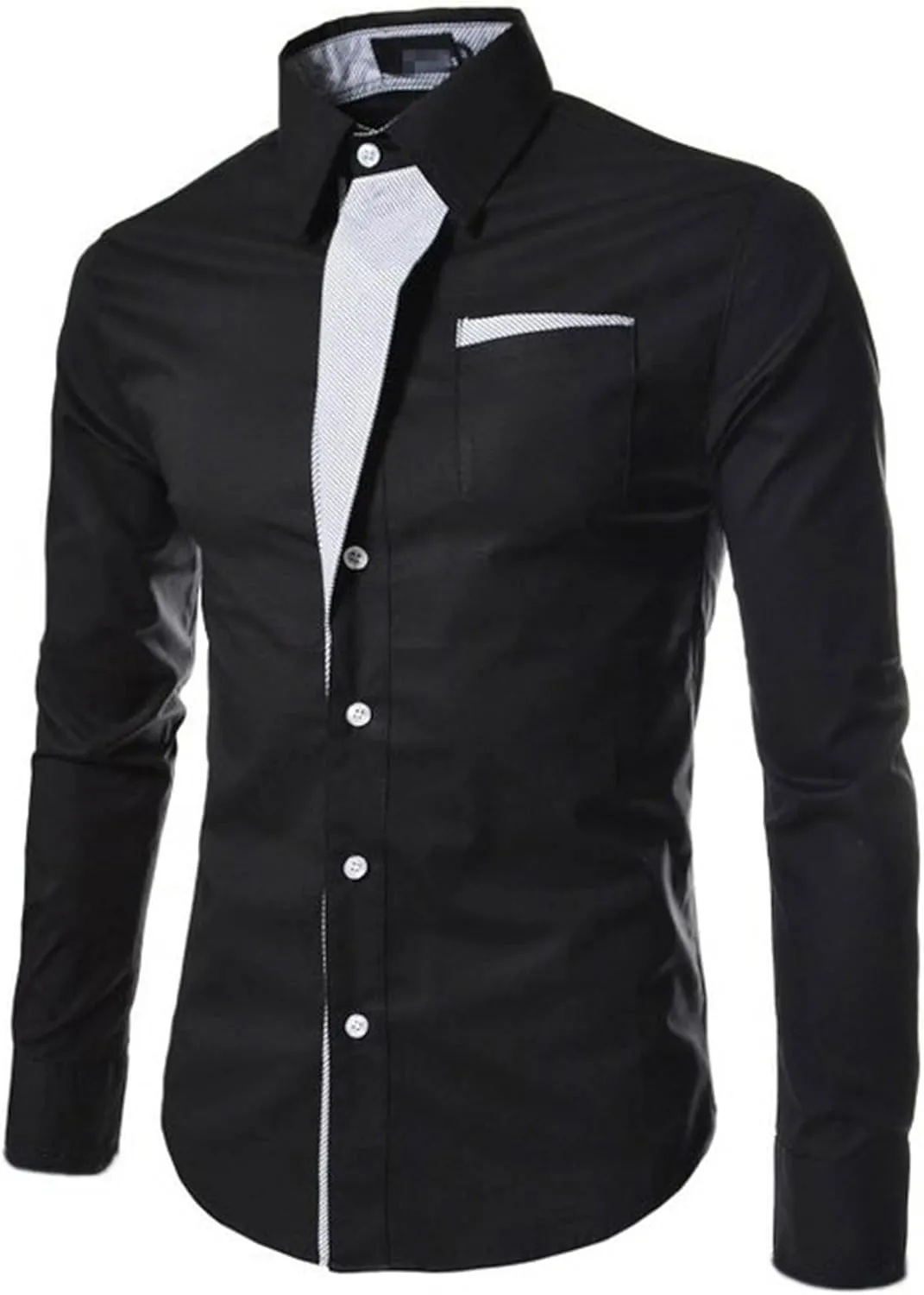 JEShifangjiusu Men's Casual Long Sleeve Button-Down Shirts Slim Fit Beach Yoga Fashion Shirts Cotton Dress Shirt with Pocket