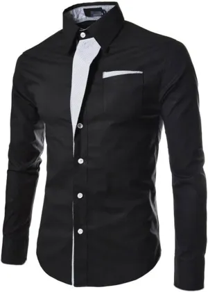 JEShifangjiusu Men's Casual Long Sleeve Button-Down Shirts Slim Fit Beach Yoga Fashion Shirts Cotton Dress Shirt with Pocket