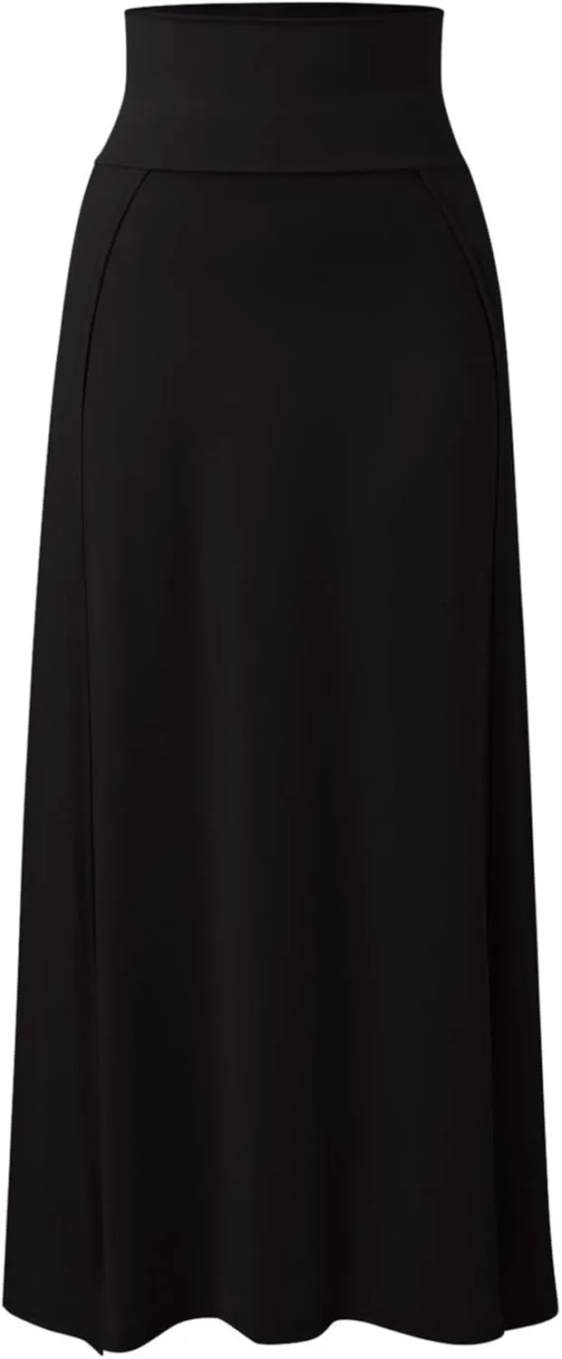 JiXiang Women's Maxi Skirt Sexy High Waisted Double Slits Open Long Dress Flowy Beach Swimsuit Cover Up Bikini Skirt