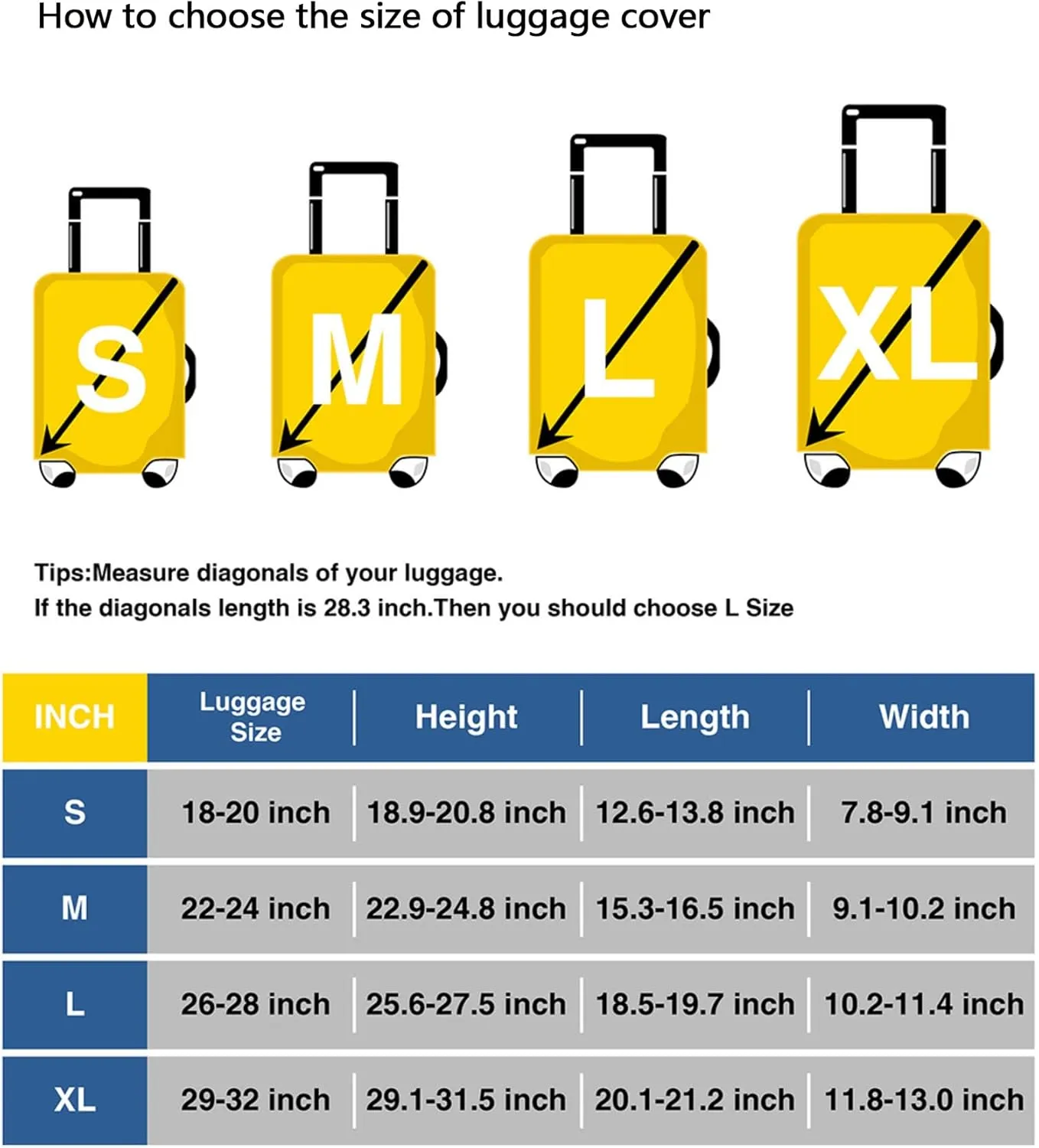 Joisal Cartoon Tractors Luggage Protector Covers Fit 18-32 Inch Luggage, Suitcase Accessories