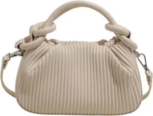 JYG Women's Mini Purse Lightweight Cute Satchel Handbag Striped PU Leather Crossbody Bag with Magnetic Closure