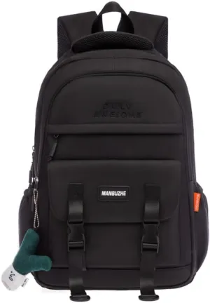Kawaii Backpack with Cute Pendant Accessories Aesthetic Casual Travel Backpack Unisex 20L (black)
