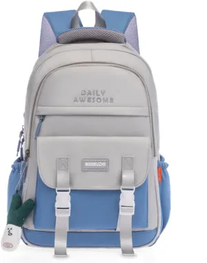 Kawaii Backpack with Cute Pendant Accessories Aesthetic Casual Travel Backpack Unisex 20L (grey)