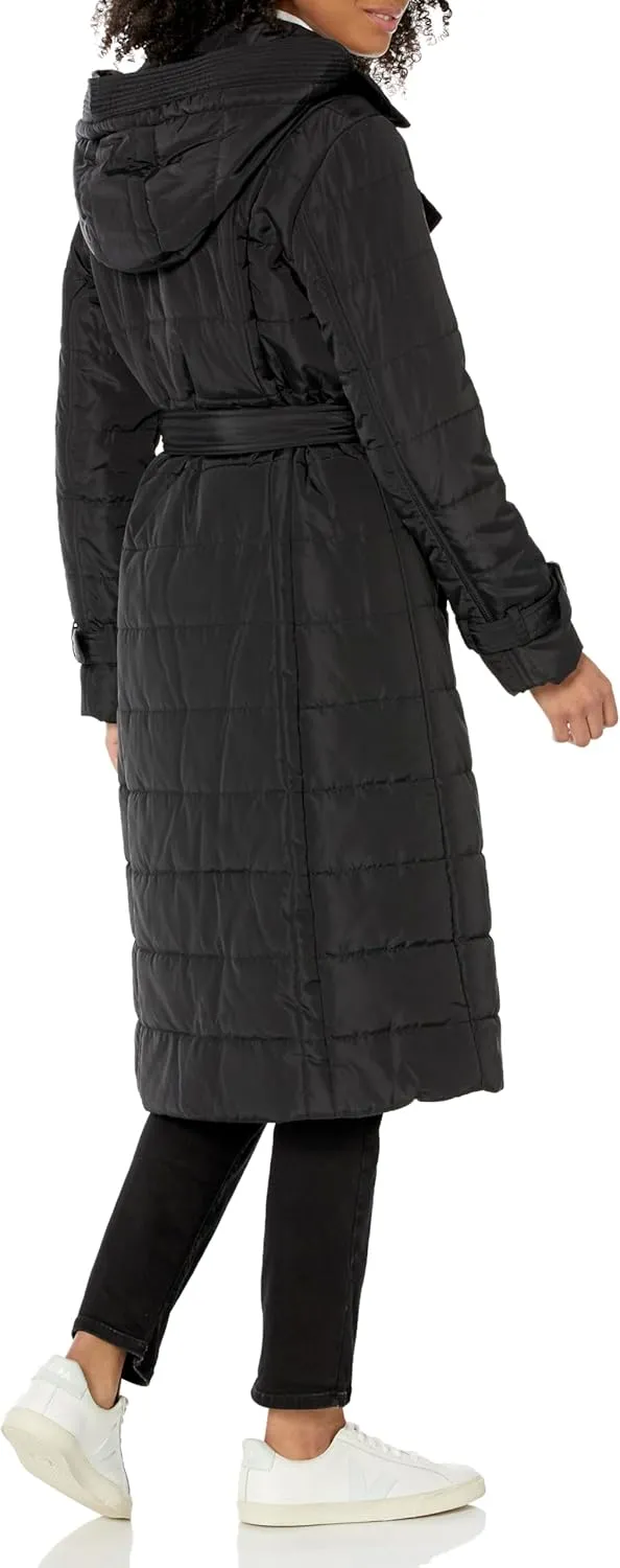 Kenneth Cole Women's Belted Puffer Trench Coat