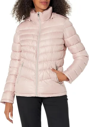 Kenneth Cole Women's Solid Hooded Puffer Jacket