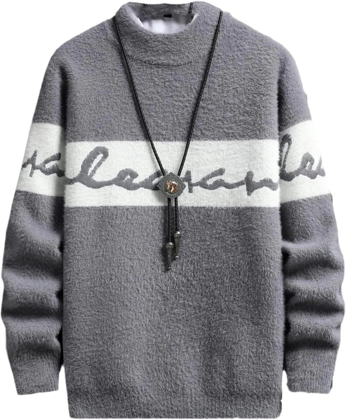 Knit Men Sweater with Print Male Clothes Men's Cold Sweaters for Winter Man Autumn in Knitwears