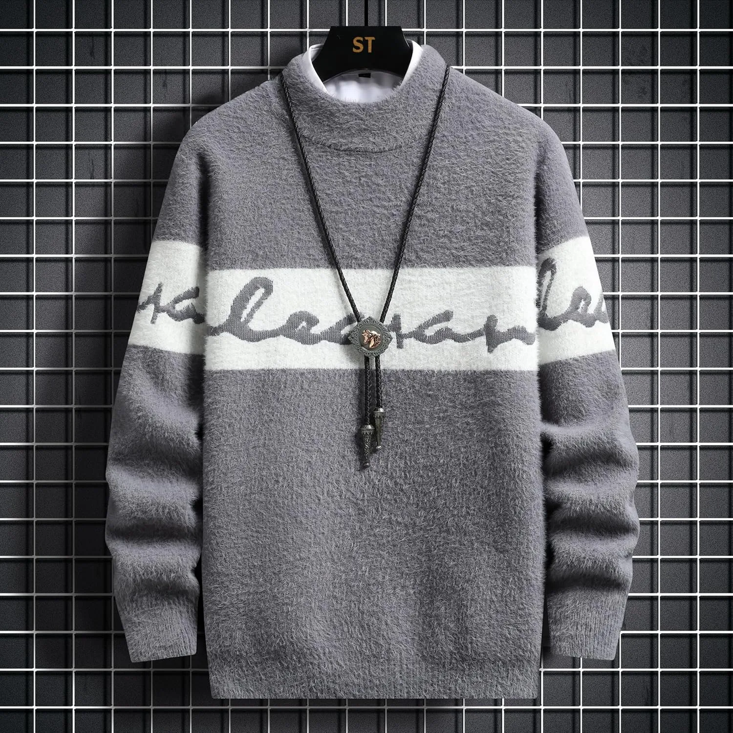 Knit Men Sweater with Print Male Clothes Men's Cold Sweaters for Winter Man Autumn in Knitwears