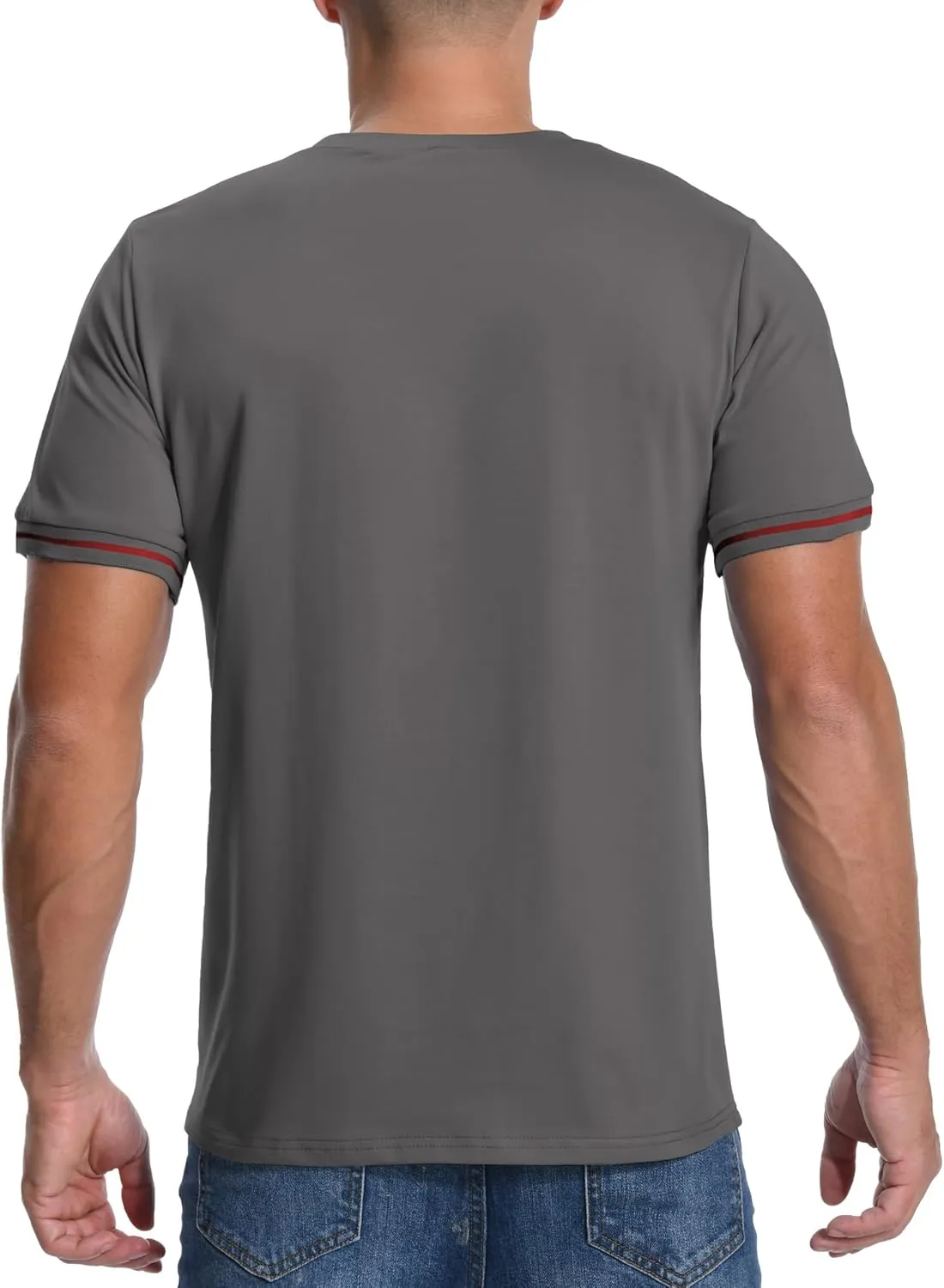 KUYIGO Men's Henley Shirts Short Sleeve Casual Button Cotton Embroidery Fashion Lightweight T-Shirts Tops
