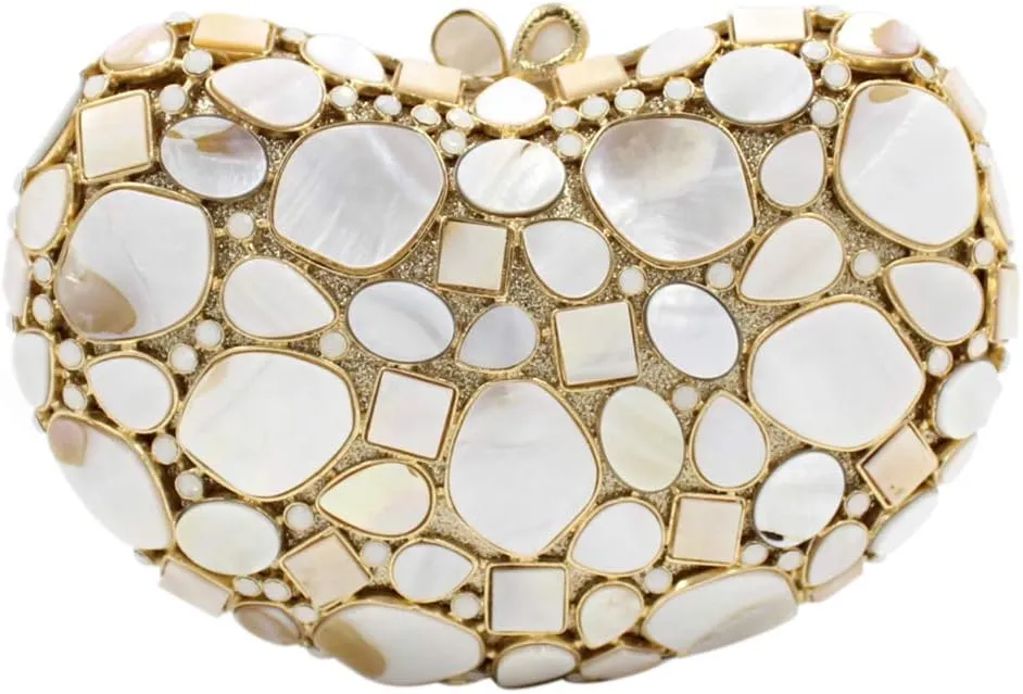 Ladies Chain Wedding Clutch-Purse Rhinestone Evening-Bag Luxury Handbag Heart