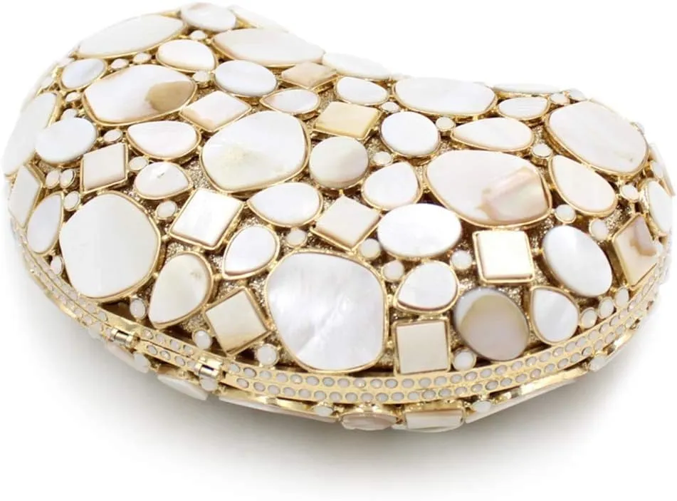 Ladies Chain Wedding Clutch-Purse Rhinestone Evening-Bag Luxury Handbag Heart