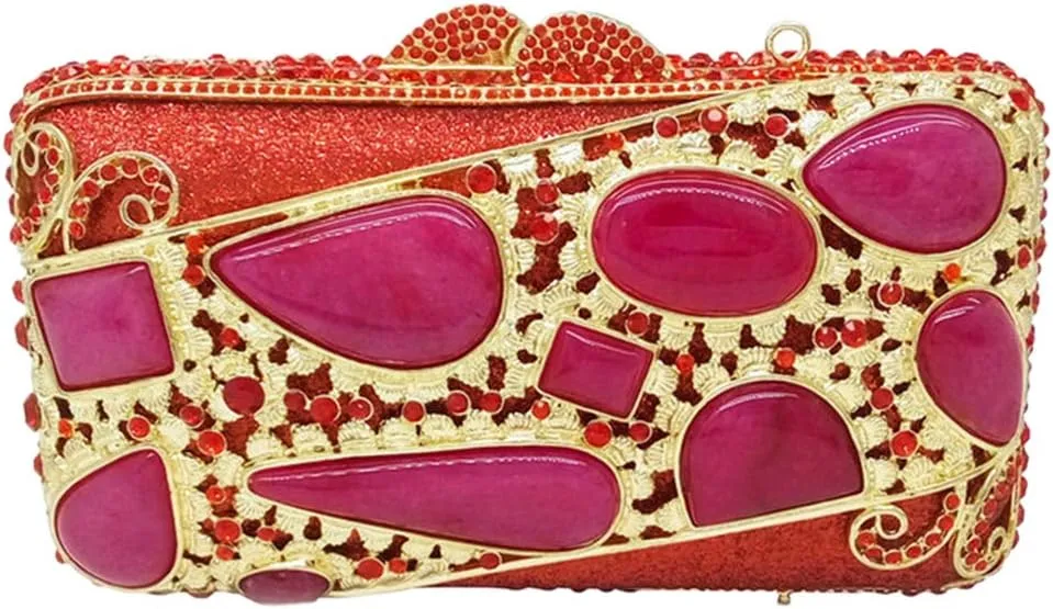 Ladies Clutch-Purse Chain Wedding Evening-Bag Luxury Rhinestone Women Handbag Gold