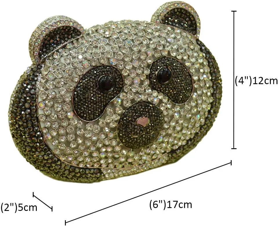 Ladies Clutch-Purse Chain Wedding Women Evening-Bag Rhinestone Luxury-Handbag Panda