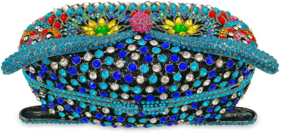 Ladies Elegant Evening-Bag Chain Crystal Clutch-Purse Wedding Handbag Party Owl