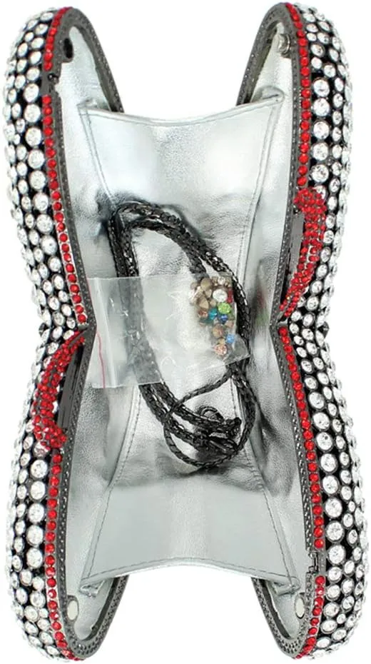 Ladies Luxury-Handbag Rhinestone Evening-Bag Chain Wedding Clutch-Purse Butterfly