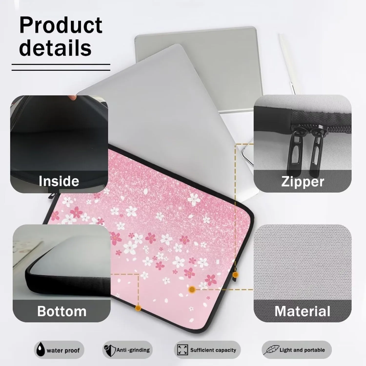 Laptop Bag, Casual Business Briefcases Waterproof Computer Bag Porable Handbag Office Work Accessories