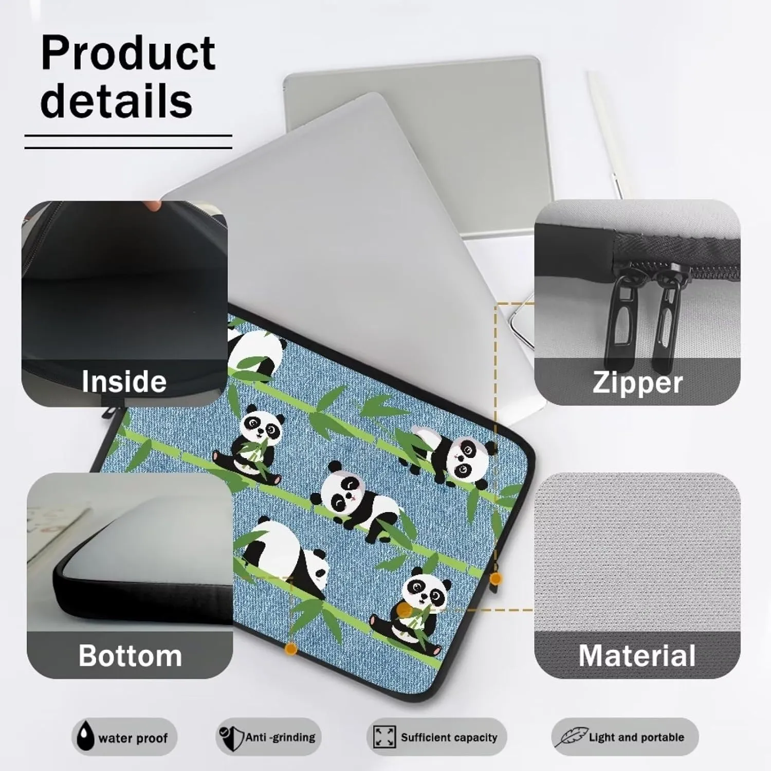 Laptop Bag, Casual Business Briefcases Waterproof Computer Bag Porable Handbag Office Work Accessories