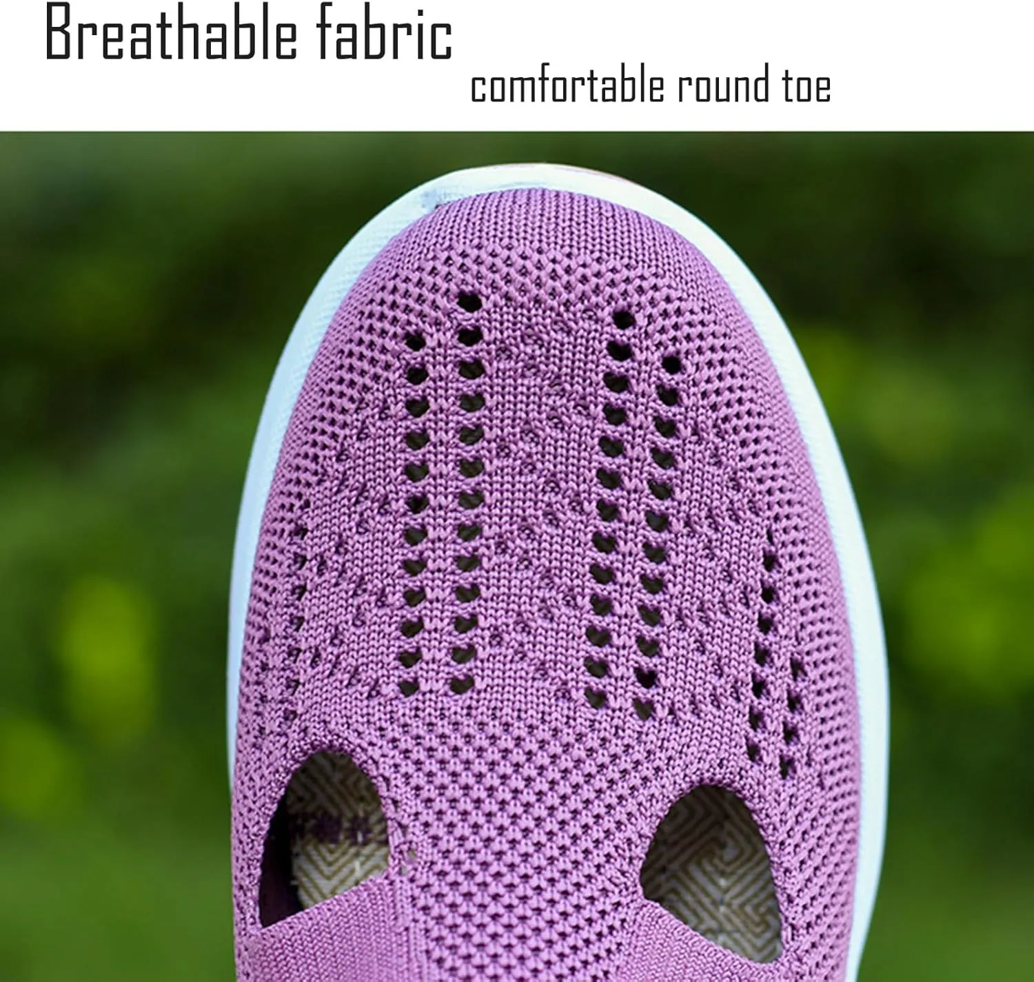 LELEBEAR Women's Comfortable Breathable Knitted Sneakers, Women's Woven Orthopedic Breathable Soft Shoes Arch Support, Women's Cut-Out Sneakers, Lightweight Outdoor Flat Shoes