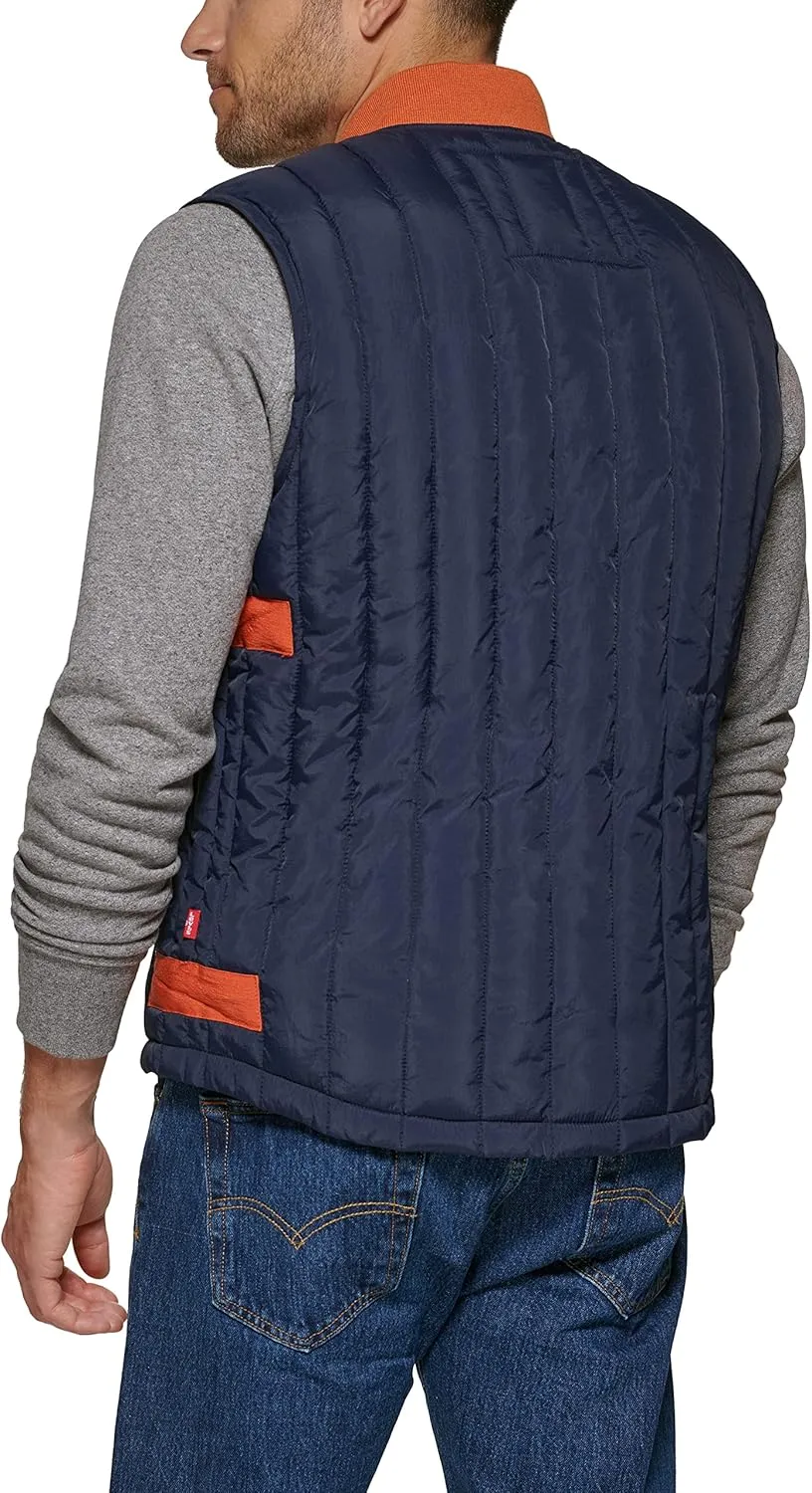 Levi's Men's Quilted Utility Vest with Contrast Detailing