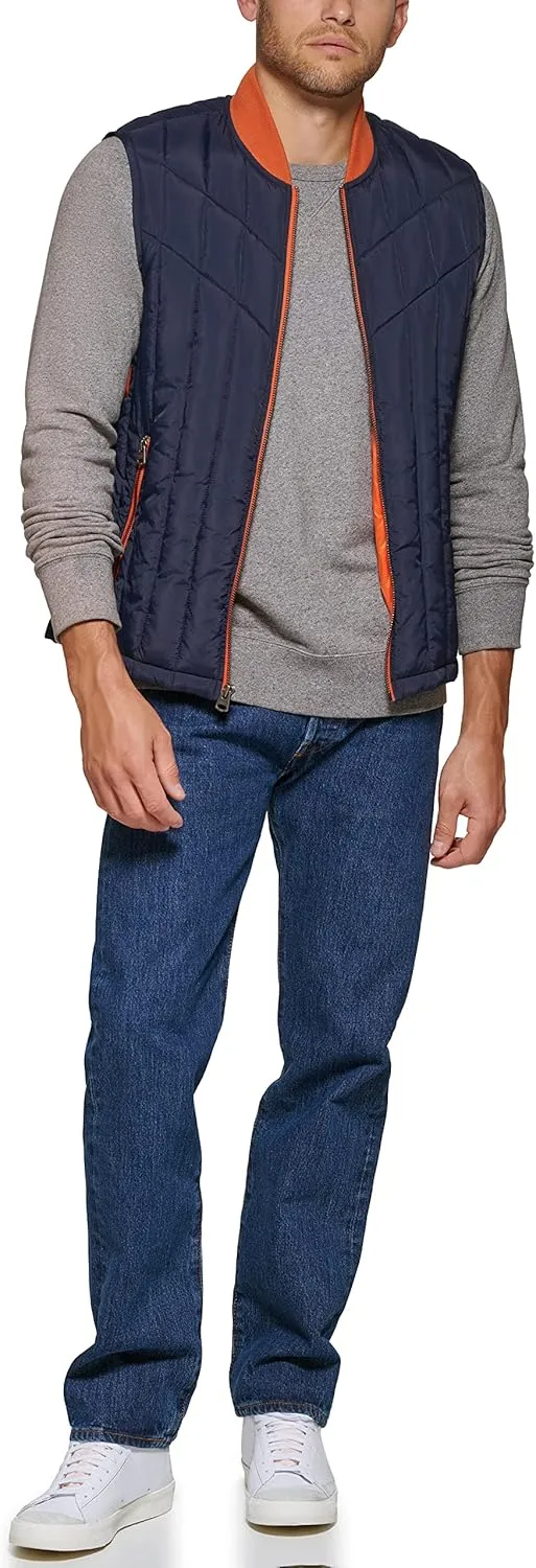 Levi's Men's Quilted Utility Vest with Contrast Detailing
