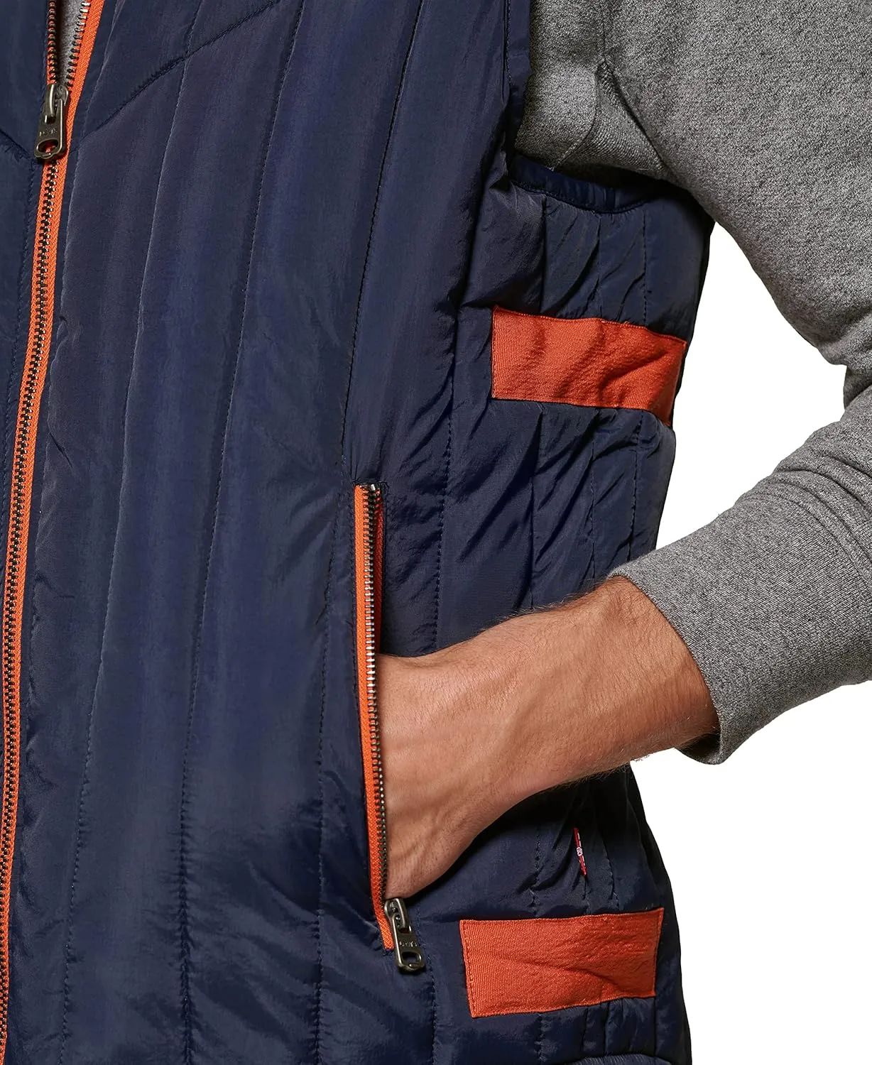 Levi's Men's Quilted Utility Vest with Contrast Detailing