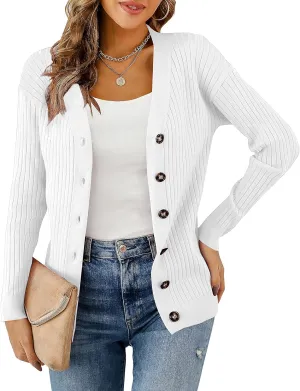 LIENRIDY Women's Knit Cardigan Long Sleeve Button Down Sweater Lightweight Cardigans, S-XL