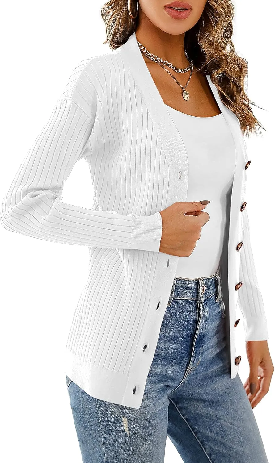 LIENRIDY Women's Knit Cardigan Long Sleeve Button Down Sweater Lightweight Cardigans, S-XL