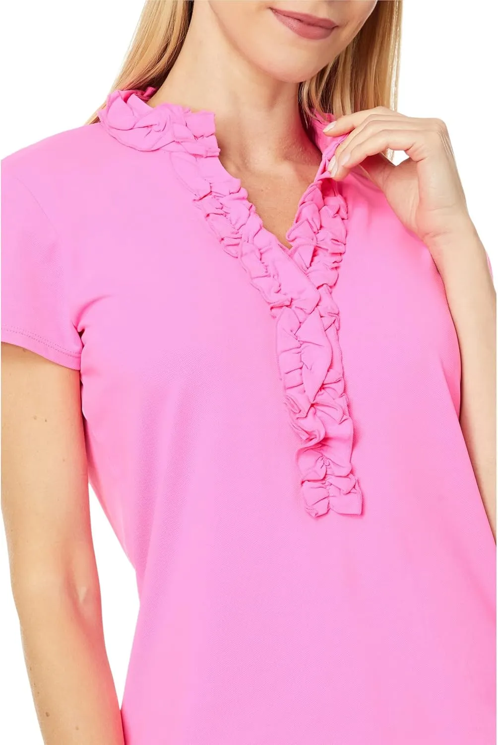 Lilly Pulitzer UPF 50 Luxletic Frida Ruffle Polo Top