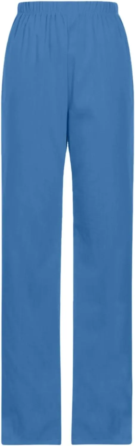 Linen Pants Women Plus Size Tapered Casual Wide Leg Pants for Women Elastic High Waist Drawstring Side Split Pants