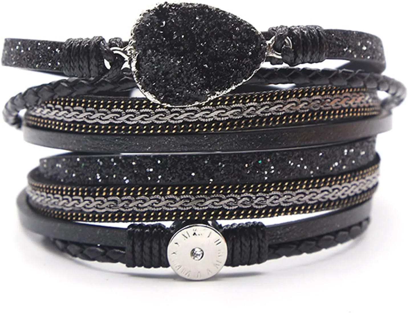 Long tiantian Leather Bracelets for Women Cross Leather Wrap Bracelets Western Boho Jewelry Gift for Women Trendy 2025