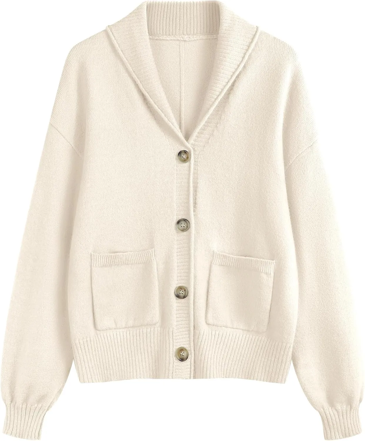 LUYAA Women's Cardigan Sweaters 2024 Oversized Open Front Button V Neck Lightweight Cardigans Outerwear