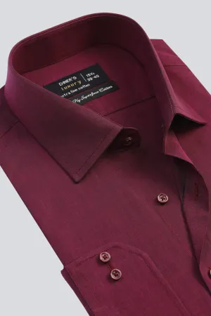 Maroon Texture Formal Shirt