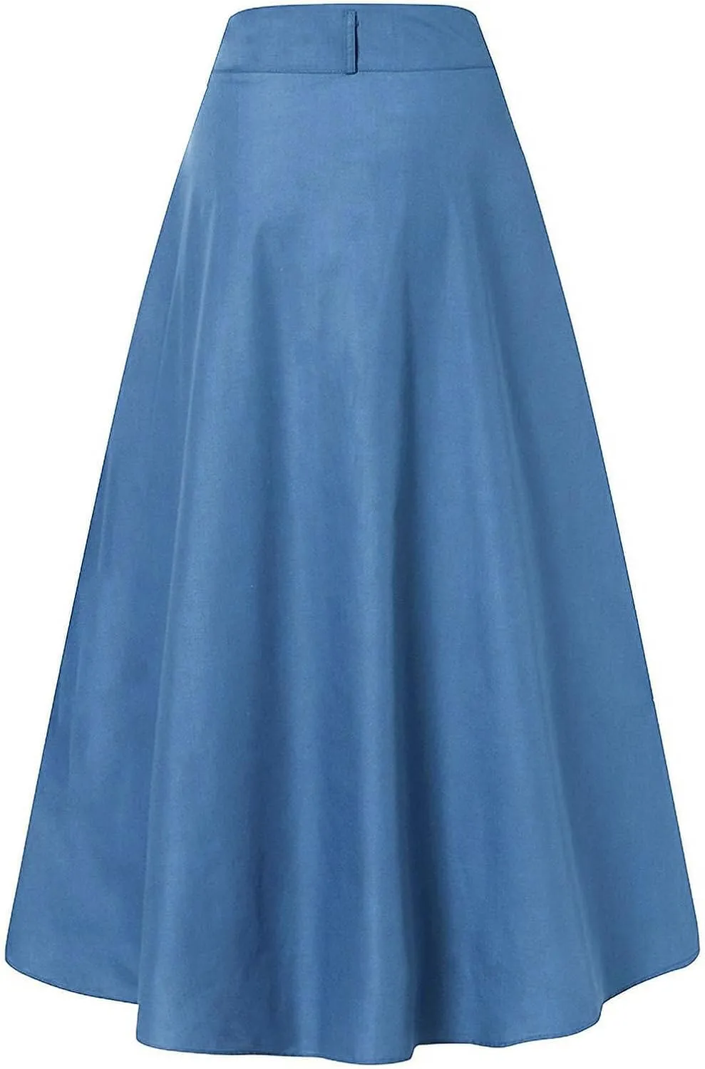 Maxi Skirts for Women 2025 Vintage Flared Pleated Flowy Skirt Button Front High Waisted Long Skirts with Pockets ?