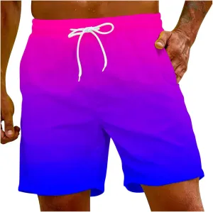 Men Denim Shorts and Fitness Sports Plus Size Five Quick Drying Beach Pants Shorts Leopard Print for Men Mens