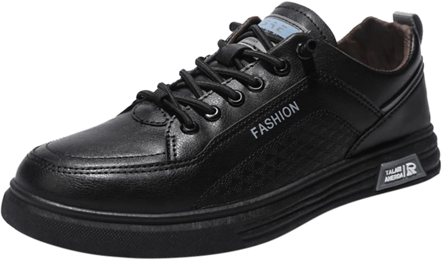 Men Slip on Walking Shoes Comfortable PU Leather Memory Foam Breathable Fashion Sneakers Non Slip Arch Support Cushioning Workout Tennis Shoes Wide Width