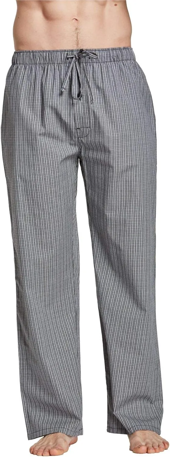 Mens 100% Cotton Pajama Pants Sleep Lounge Pajamas for Men Woven pj Pants