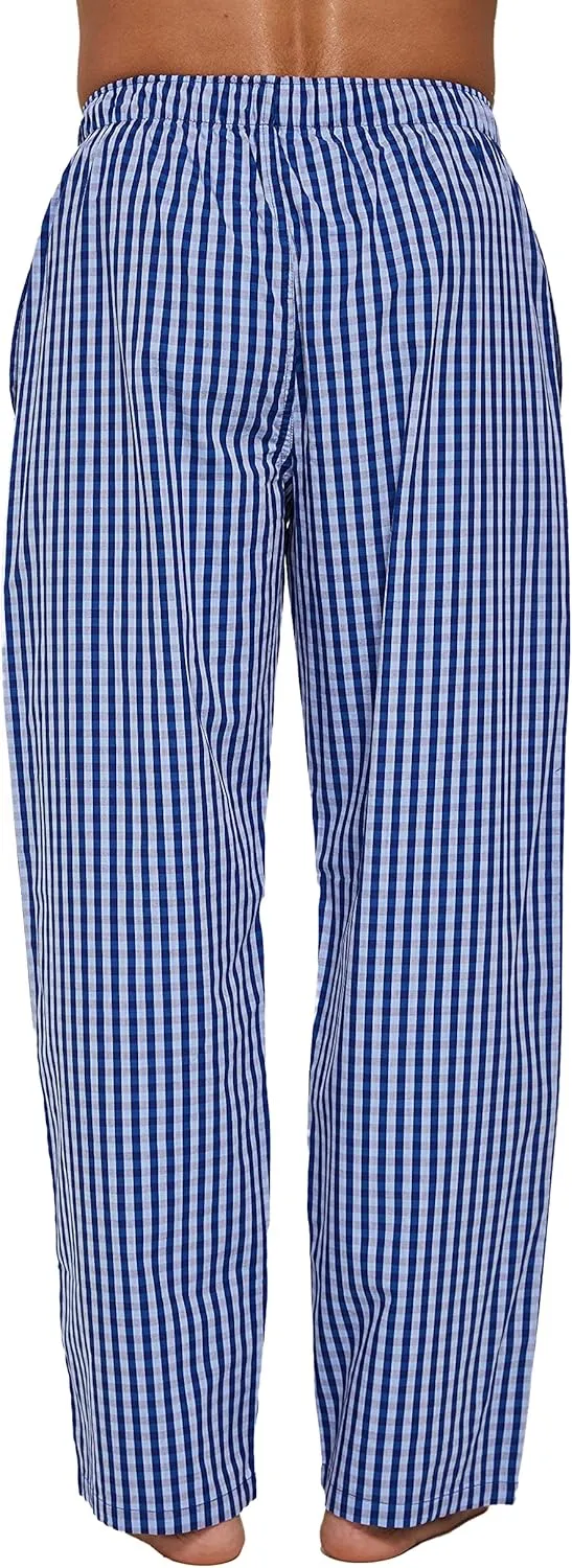 Mens 100% Cotton Pajama Pants Sleep Lounge Pajamas for Men Woven pj Pants