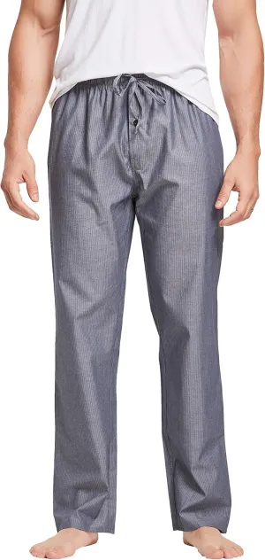 Mens 100% Cotton Pajama Pants Sleep Lounge Pajamas for Men Woven pj Pants