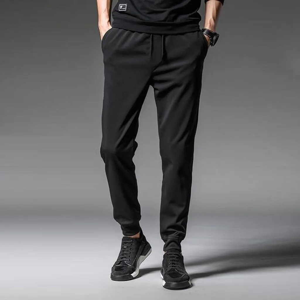 Men's Athletic Running Sweatpants Mens Pocket Trousers Beam Drawstring Men's Pants Men's Athletic Running Sweatpants