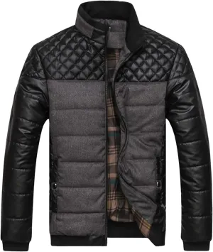 Mens Autumn And Winter Fashion Casual Diamond Coat Jacket Cotton Padded Jacket down Puff Jacket Men