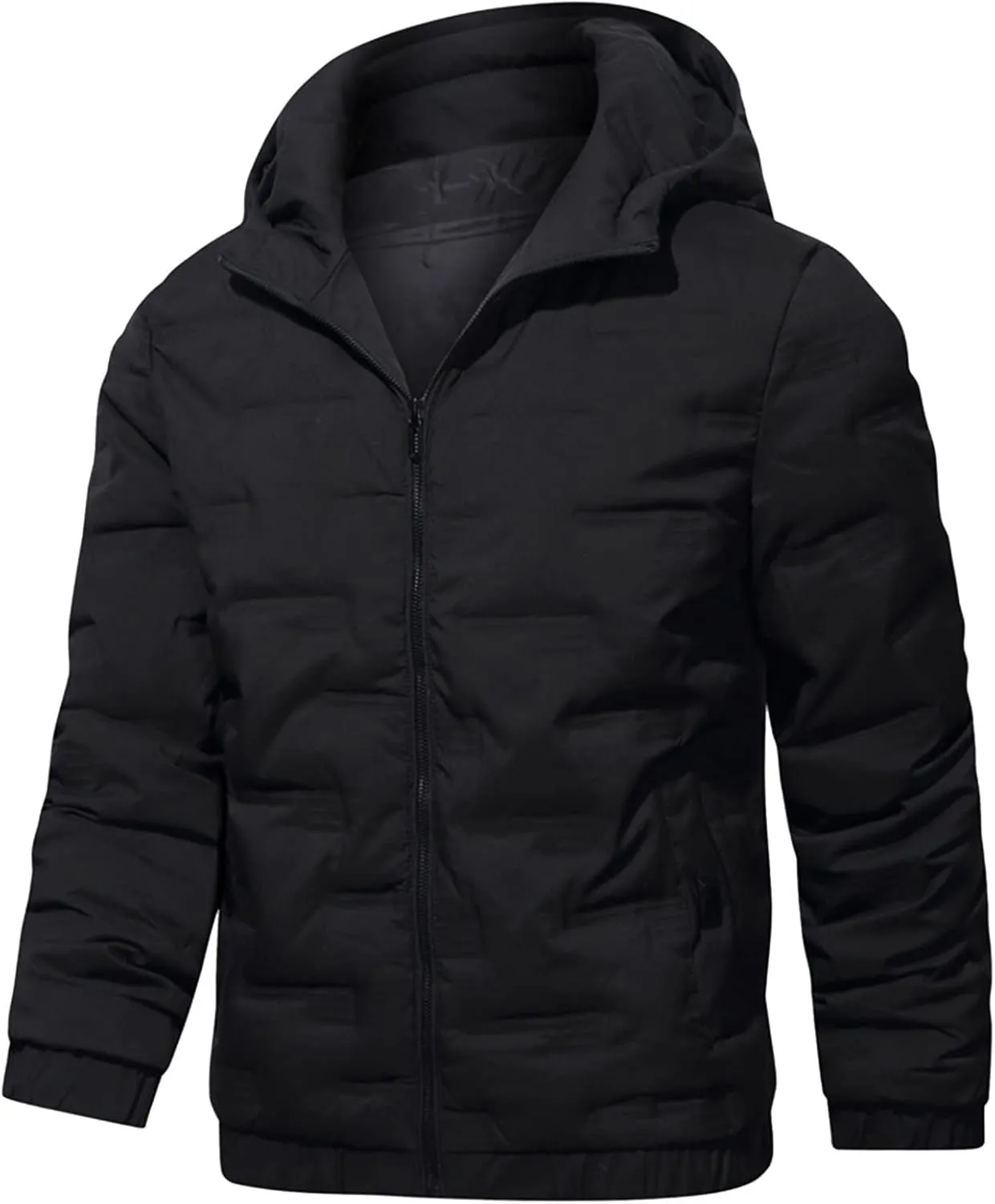 Mens Autumn And Winter Fashion Casual Solid Color Padded Warm Cotton Coat Cotton Padded Jacket Jackets Coats for