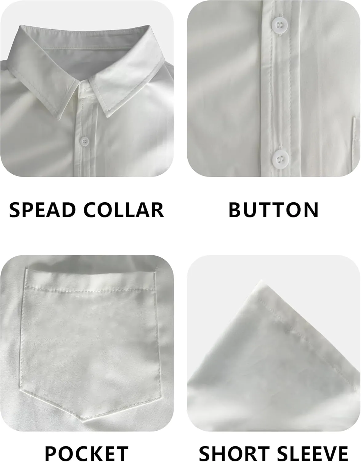 Mens Button Down Short Sleeve Shirt Casual Button Up Dress Shirts for Men Beach Summer Tops with Pocket