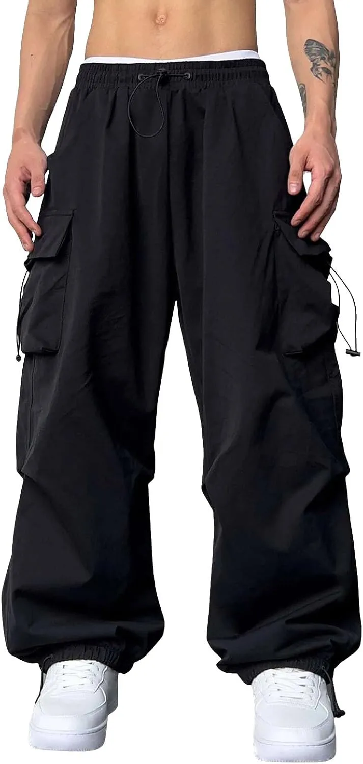 Mens Cargo Combat Work Pant Running Workout Jogger Fashion Lightweight Sweat Pants Loose Straight Leg Pants