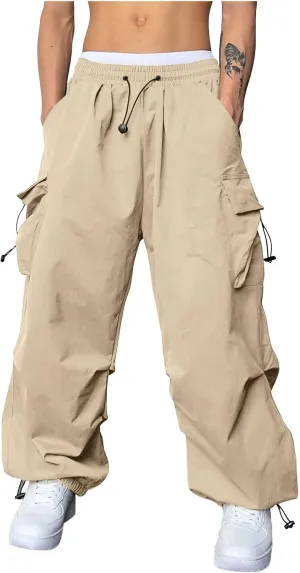 Mens Cargo Pant Elastic Waist Work Pant Multi Pockets Casual Stretchy Outdoor Pants